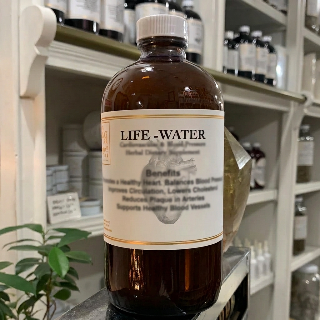 Life Water label with stronger blur on the description