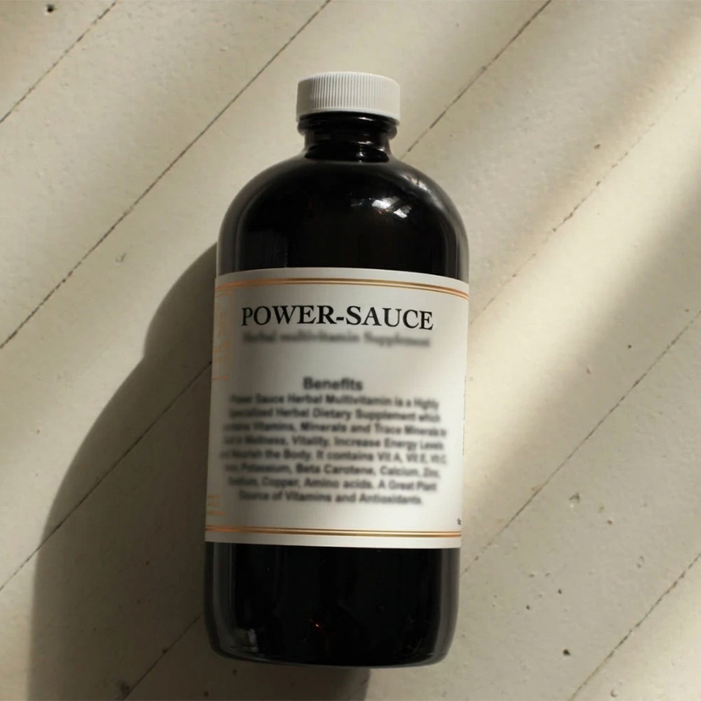 Power Sauce photo with descriptive label wording blurred